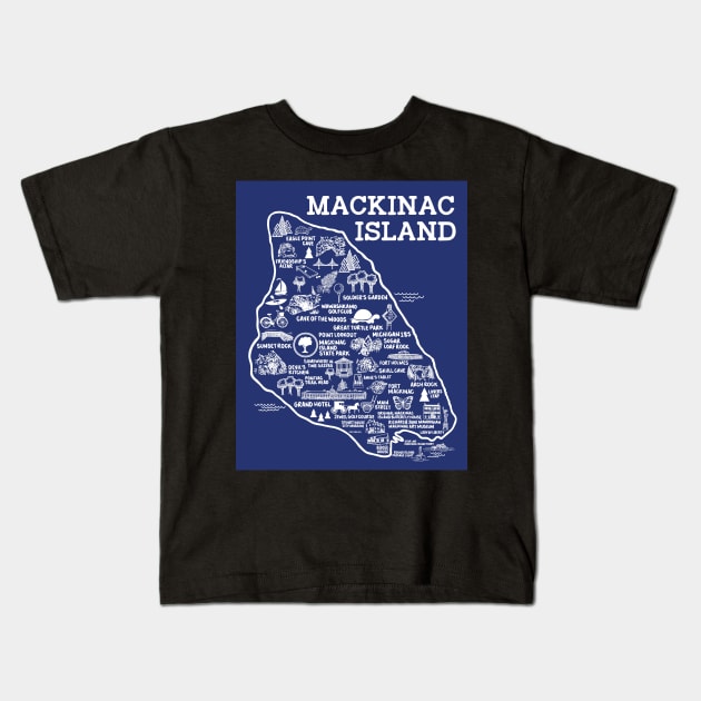 Mackinac Island Kids T-Shirt by fiberandgloss